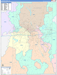 Alamance County, NC Wall Map Color Cast Style 2026