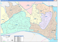 Alexandria County, VA Wall Map Color Cast Style 2026