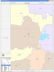Alfalfa County, OK Wall Map Color Cast Style 2026