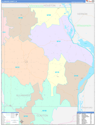 Allamakee Color Cast<br>Wall Map