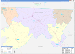 Alleghany ColorCast Wall Map
