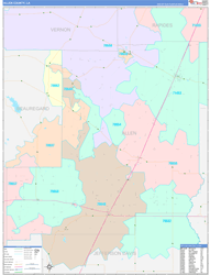 Allen Parish (County) ColorCast Wall Map