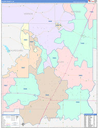 AllenParish (County), LA Wall Map Color Cast Style 2026
