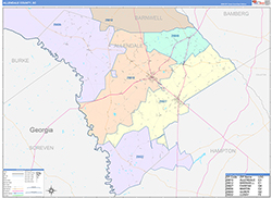 Allendale County, SC Wall Map Color Cast Style 2026