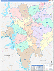 Anderson County, SC Wall Map Color Cast Style 2026