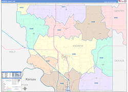 Andrew County, MO Wall Map Color Cast Style 2026
