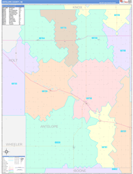 Antelope County, NE Wall Map Color Cast Style 2023