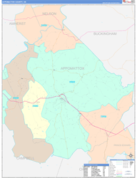 Appomattox ColorCast Wall Map