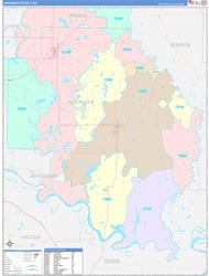 Arkansas Color Cast<br>Wall Map