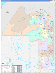Aroostook County, ME Wall Map Color Cast Style 2026