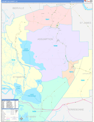 Assumption Parish (County) ColorCast Wall Map
