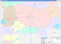 Auglaize ColorCast Wall Map