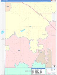 Bailey County, TX Wall Map Color Cast Style 2026
