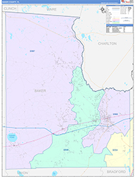Baker County, FL Wall Map Color Cast Style 2026