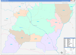 Baker County, OR Wall Map Color Cast Style 2024