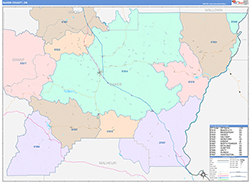 Baker County, OR Wall Map Color Cast Style 2026