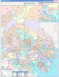 Baltimore County, MD Wall Map Color Cast Style 2026