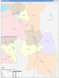 Bannock County, ID Wall Map Color Cast Style 2024