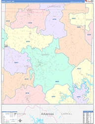 Barry County, MO Wall Map Color Cast Style 2026