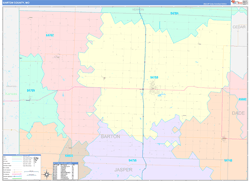 Barton County, MO Wall Map Color Cast Style 2024