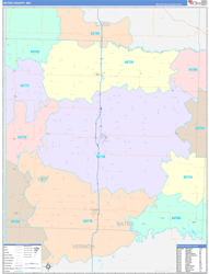 Bates County, MO Wall Map Color Cast Style 2024