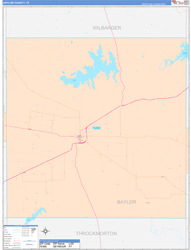 Baylor County, TX Wall Map Color Cast Style 2024