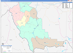 Beaverhead County, MT Wall Map Color Cast Style 2026