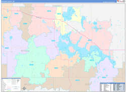 Benson County, ND Wall Map Color Cast Style 2023