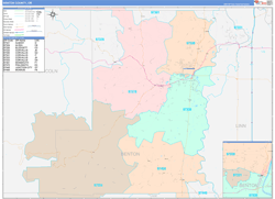 Benton County, OR Wall Map Color Cast Style 2024