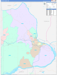 Benton County, WA Wall Map Color Cast Style 2024