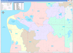 Benzie County, MI Wall Map Color Cast Style 2024