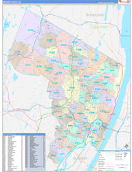 Bergen County, NJ Wall Map Color Cast Style 2024