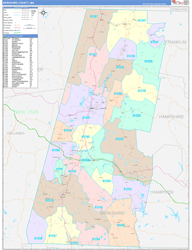 Berkshire County, MA Wall Map Color Cast Style 2024