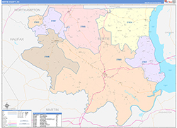 Bertie County, NC Wall Map Color Cast Style 2026