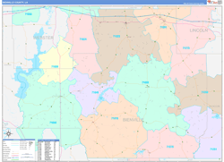 BienvilleParish (County), LA Wall Map Color Cast Style 2023