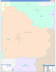 Blackford County, IN Wall Map Color Cast Style 2024