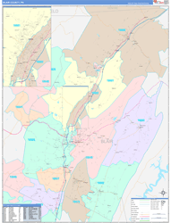 Blair County, PA Wall Map Color Cast Style 2024