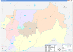 Boise County, ID Wall Map Color Cast Style 2024