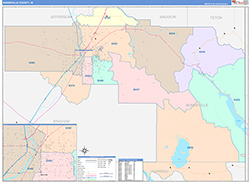 Bonneville County, ID Wall Map Color Cast Style 2026