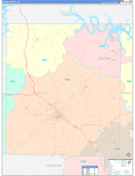 Boone County, AR Wall Map Color Cast Style 2024