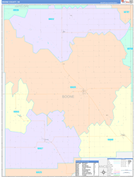 Boone County, NE Wall Map Color Cast Style 2024