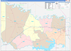 Bowie County, TX Wall Map Color Cast Style 2023