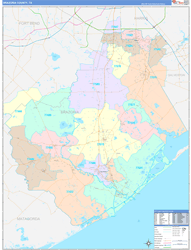 Brazoria County, TX Wall Map Color Cast Style 2024
