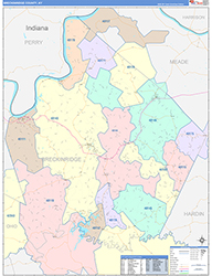 BreckinridgeCounty, KY Wall Map Color Cast Style 2026