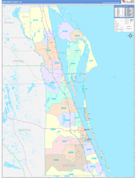 Brevard County, FL Wall Map Color Cast Style 2023