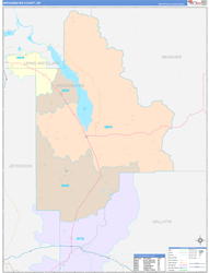 Broadwater County, MT Wall Map Color Cast Style 2023
