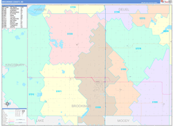Brookings County, SD Wall Map Color Cast Style 2024