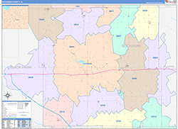 Buchanan County, IA Wall Map Color Cast Style 2026