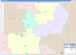 Burke County, ND Wall Map Color Cast Style 2023