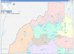 Burnett County, WI Wall Map Color Cast Style 2026